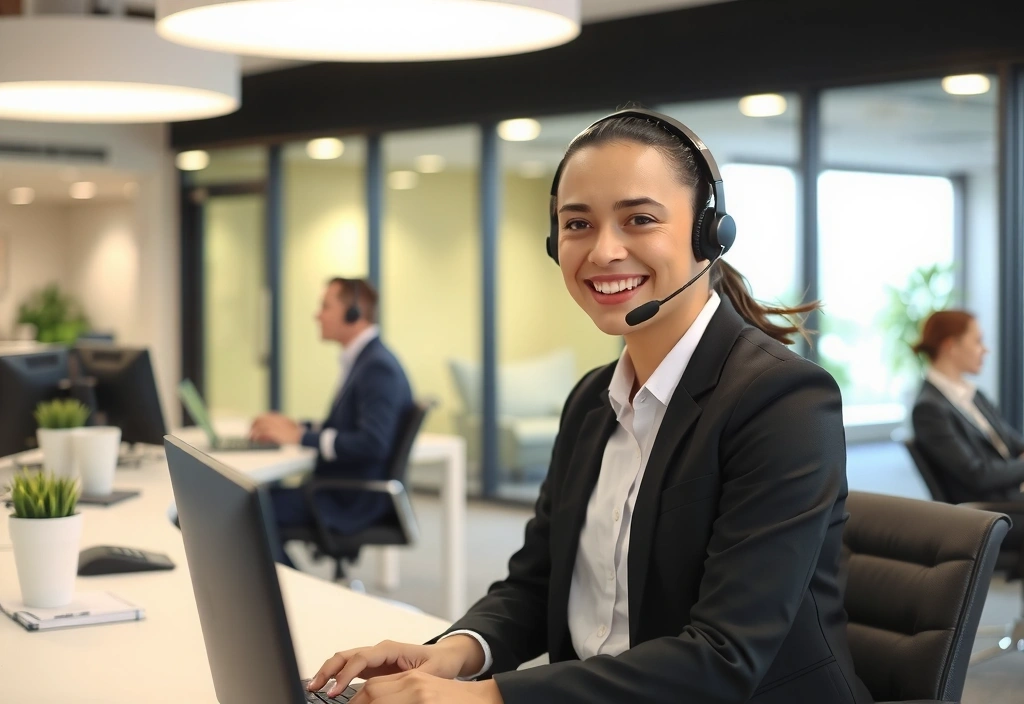 Customer service representative answering questions